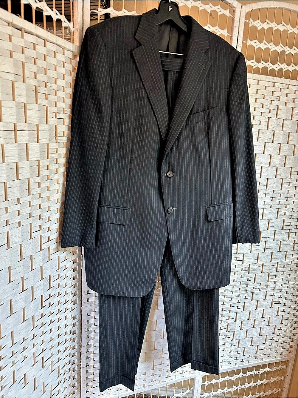 Vintage ERMENEGILDO ZEGNA Men's Wool Pinstripe Suit IT 54R / US 44R Italy